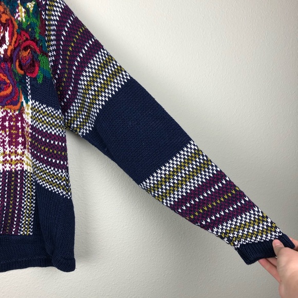 VTG Women's Large Floral Plaid Embroidered Cardiga - Picture 9 of 15